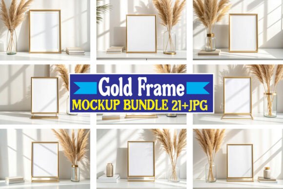 Download Gold Frame Mockup Bundle 07 - Frame mockup bundle Collection