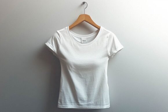 Download Women White T-shirt Single Mockup Image - Single mockup Collection
