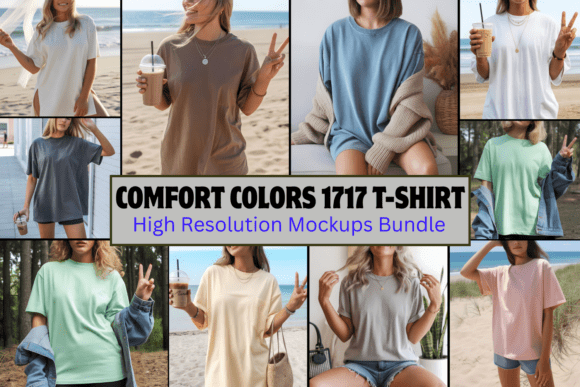 Download Comfort Colors 1717 T-Shirt Mockups Bund - Mockups Collection