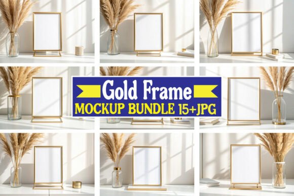 Download Gold Frame Mockup Bundle 05 - Frame mockup bundle Collection