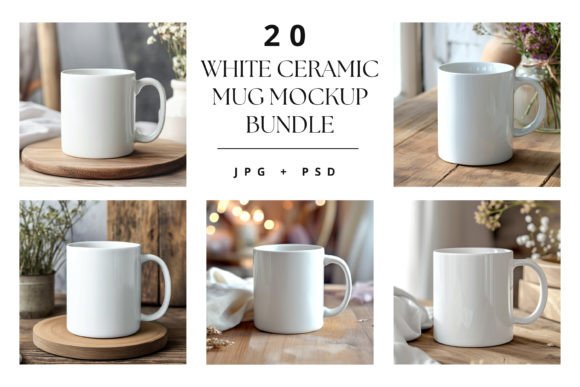 Download White Ceramic Mug Mockup Bundle - Mug mockup Collection