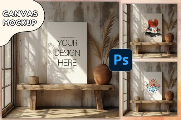 Download Poster Mockup PSD Canvas Mockup Wallart - Psd canvas mockup Collection