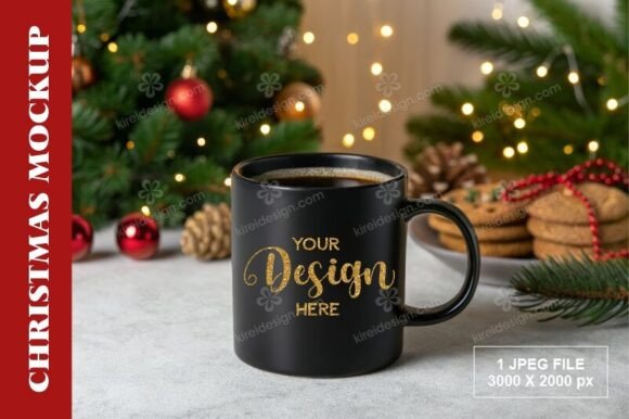 Download Black Christmas Mug Mockup - Mug mockup Collection