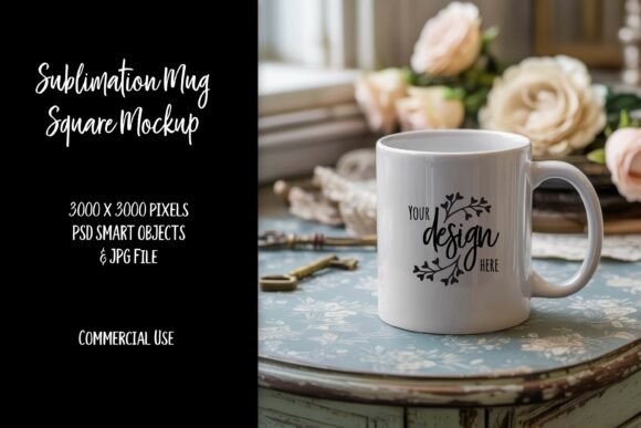 Download Shabby Chic Sublimation Mug Mockup PSD - Premium Resources