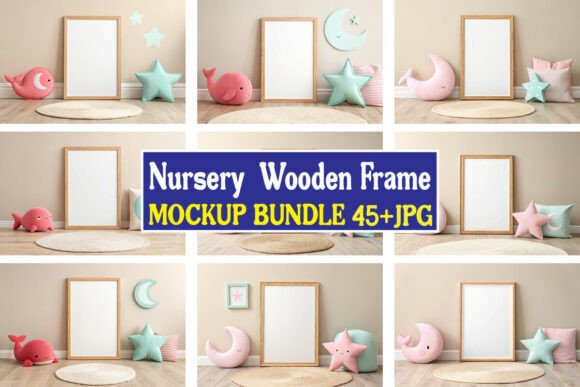 Download Nursery Wooden Frame Mockup Bundle 04 - Frame mockup bundle Collection