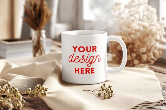 Download White Ceramic Mug Mockup Cozy Home Style - Mug mockup Collection