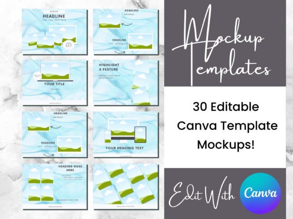 Download 30 Blue Marble Digital Product Mockups - Mockups Collection