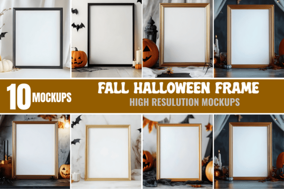 Download Fall Halloween Frame Mockup Bundle - Frame mockup bundle Collection